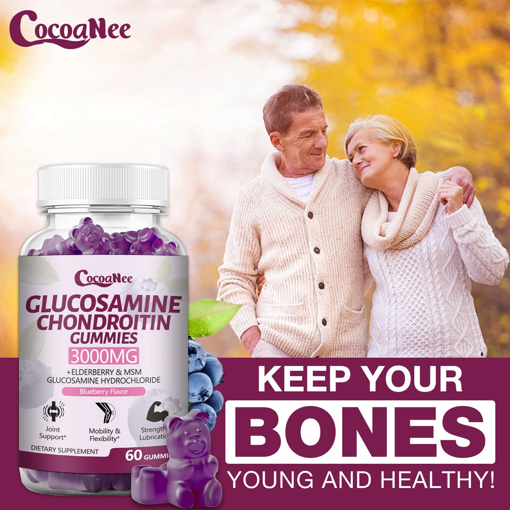 3000MG Glucosamine Chondroitin Gummies with MSM & Elderberry 180Cts Z5109