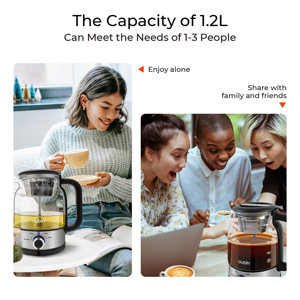 1.2L Glass Stainless Steel Drip Coffee Maker F45850