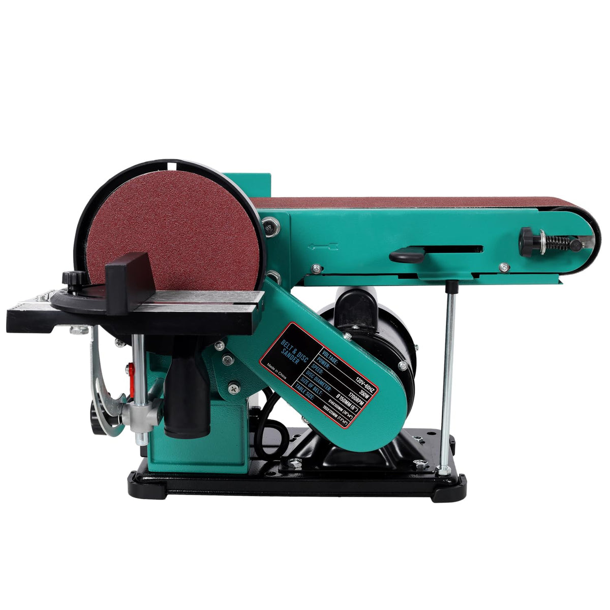 4" x 36" Belt Sander 6" Disc Polisher Grinder Steel Green High-Torque Power Tool Y536