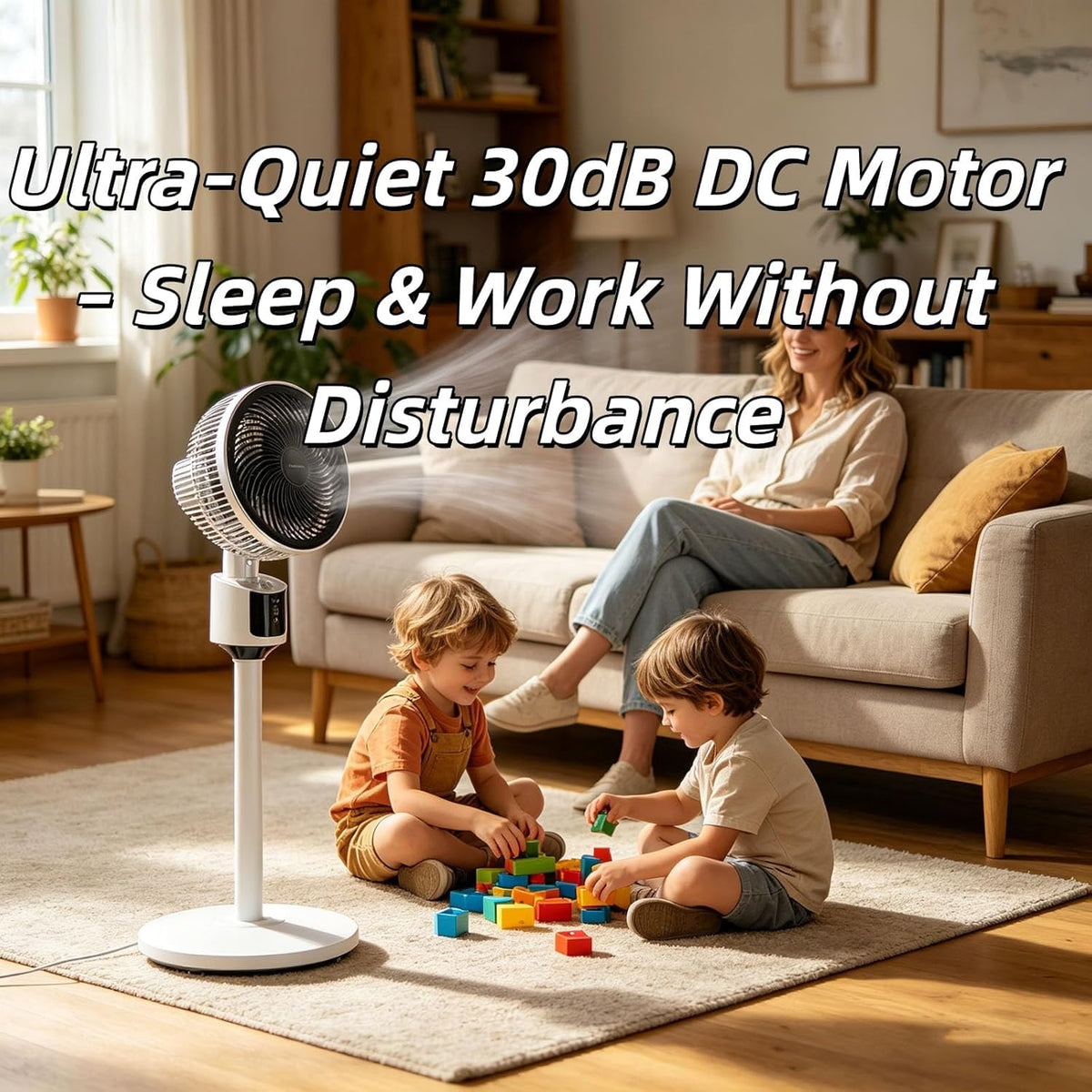 Standing Fan with 90° Oscillation, 3 Speeds, Adjustable Height L17599