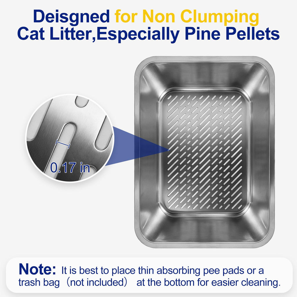 Stainless Steel Sifting Litter Box with Sifter F984