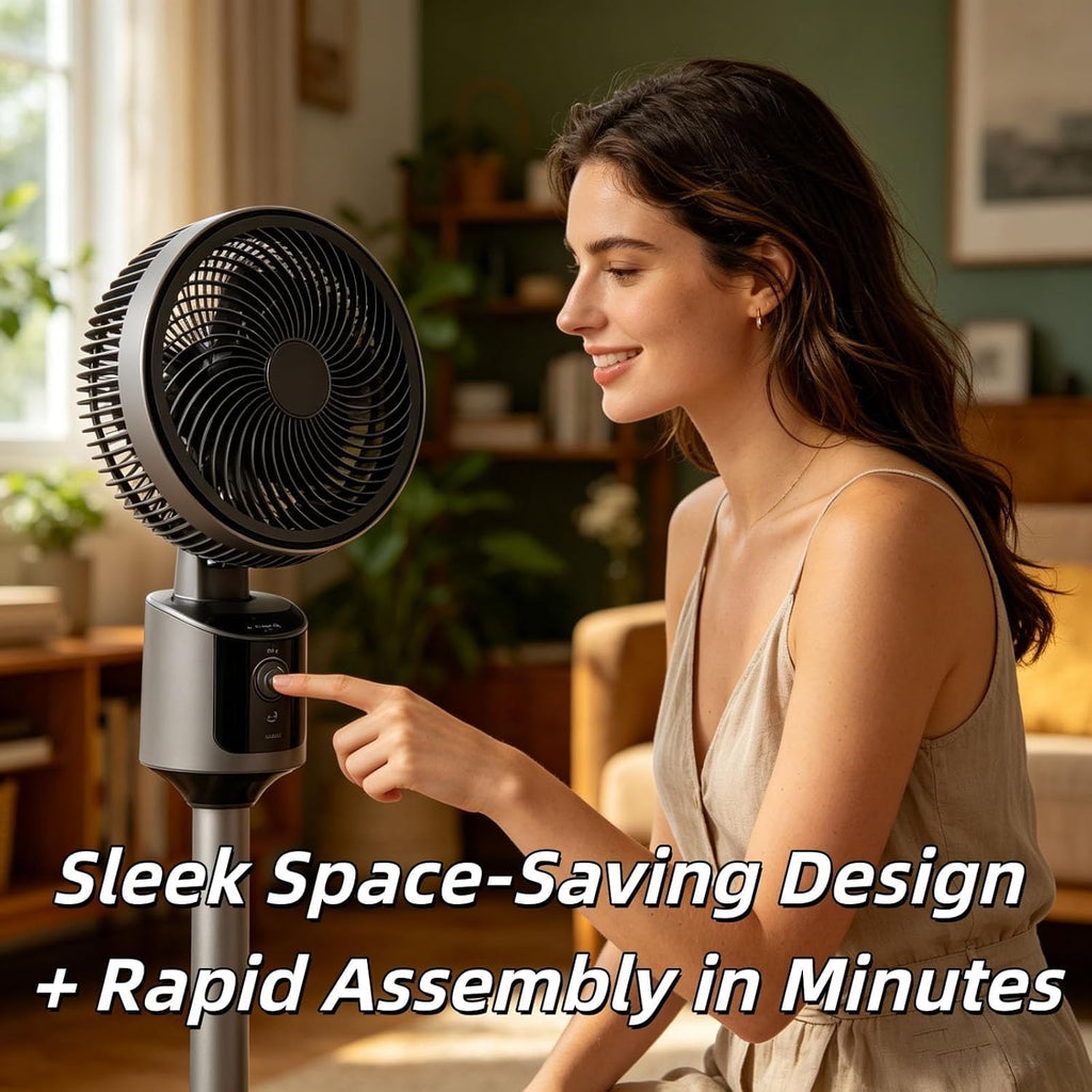 Standing Fan with 90° Oscillation, 3 Speeds, Adjustable Height L17599