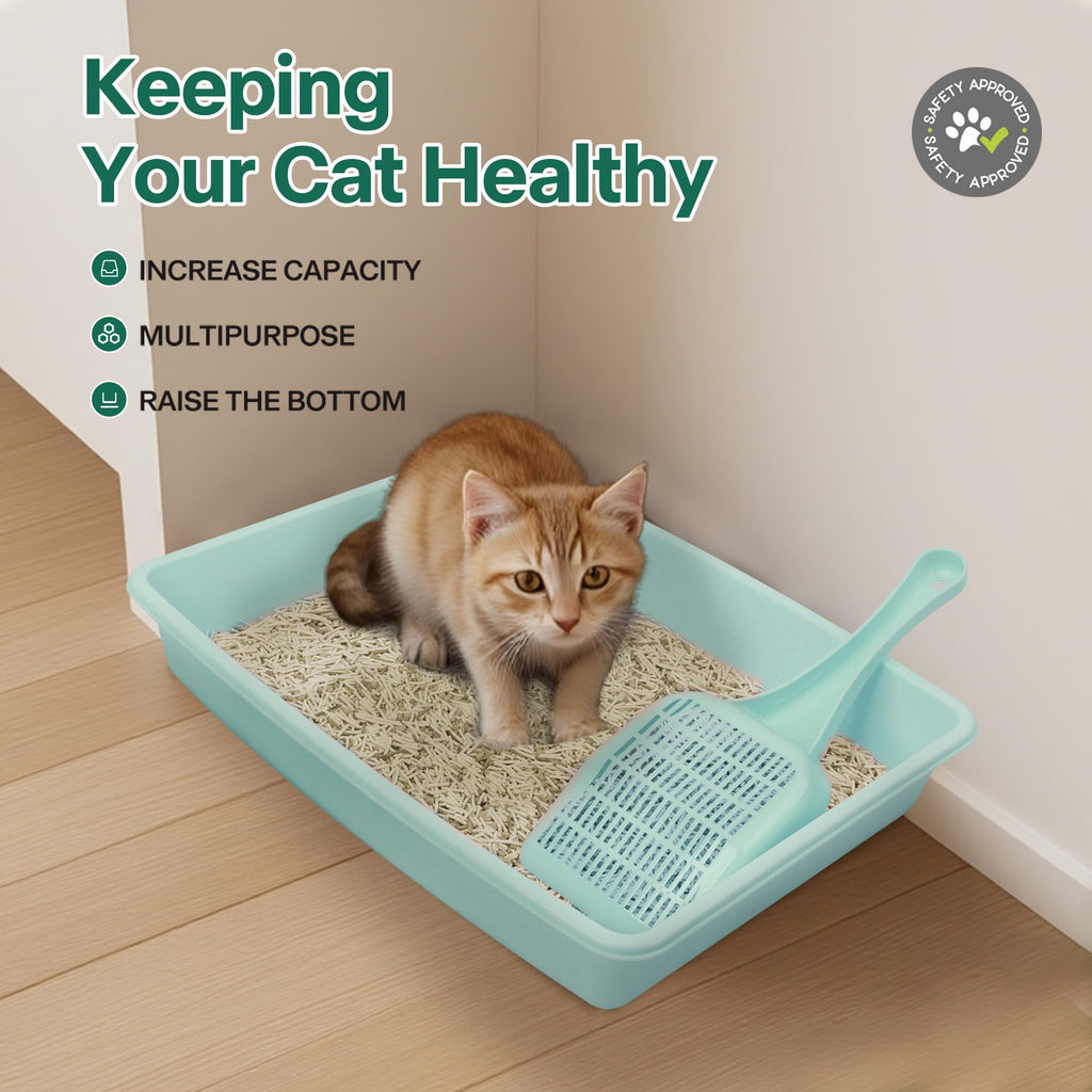 Small Cat Litter Box Starter Kit with Scoop, Bowls and Toys M450083