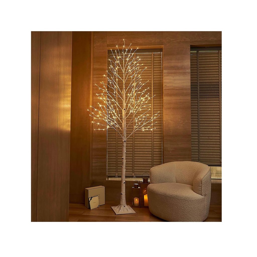 Lighted Birch Tree 8FT 240 Warm White Lights I7088