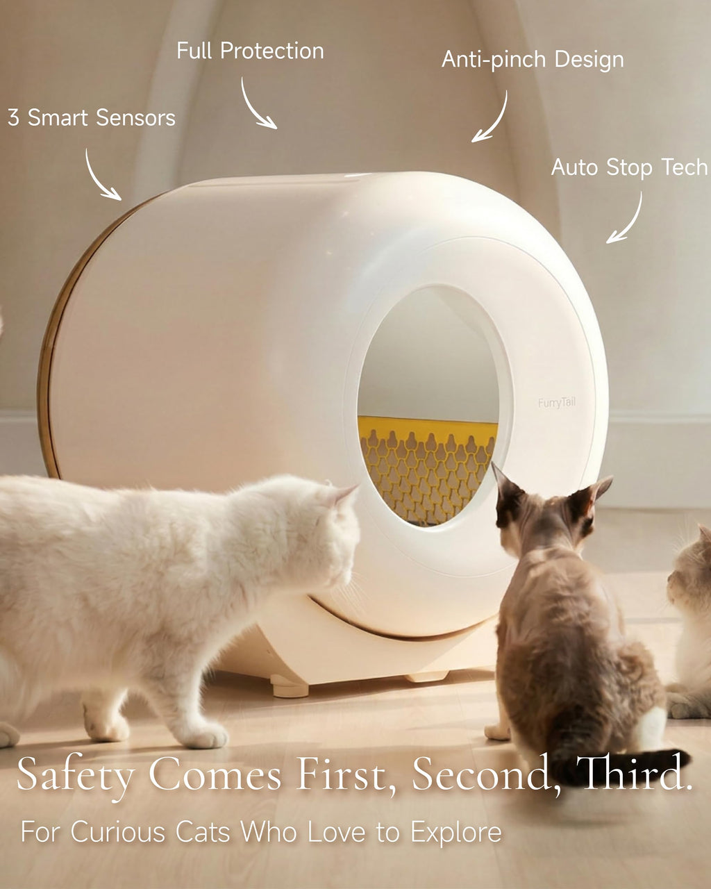 Automatic Self Cleaning Litter Box with Night Light P8149