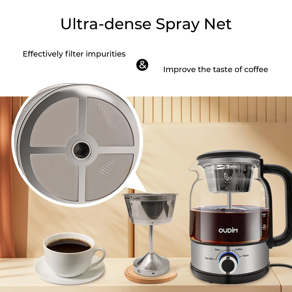 1.2L Glass Stainless Steel Drip Coffee Maker F45850