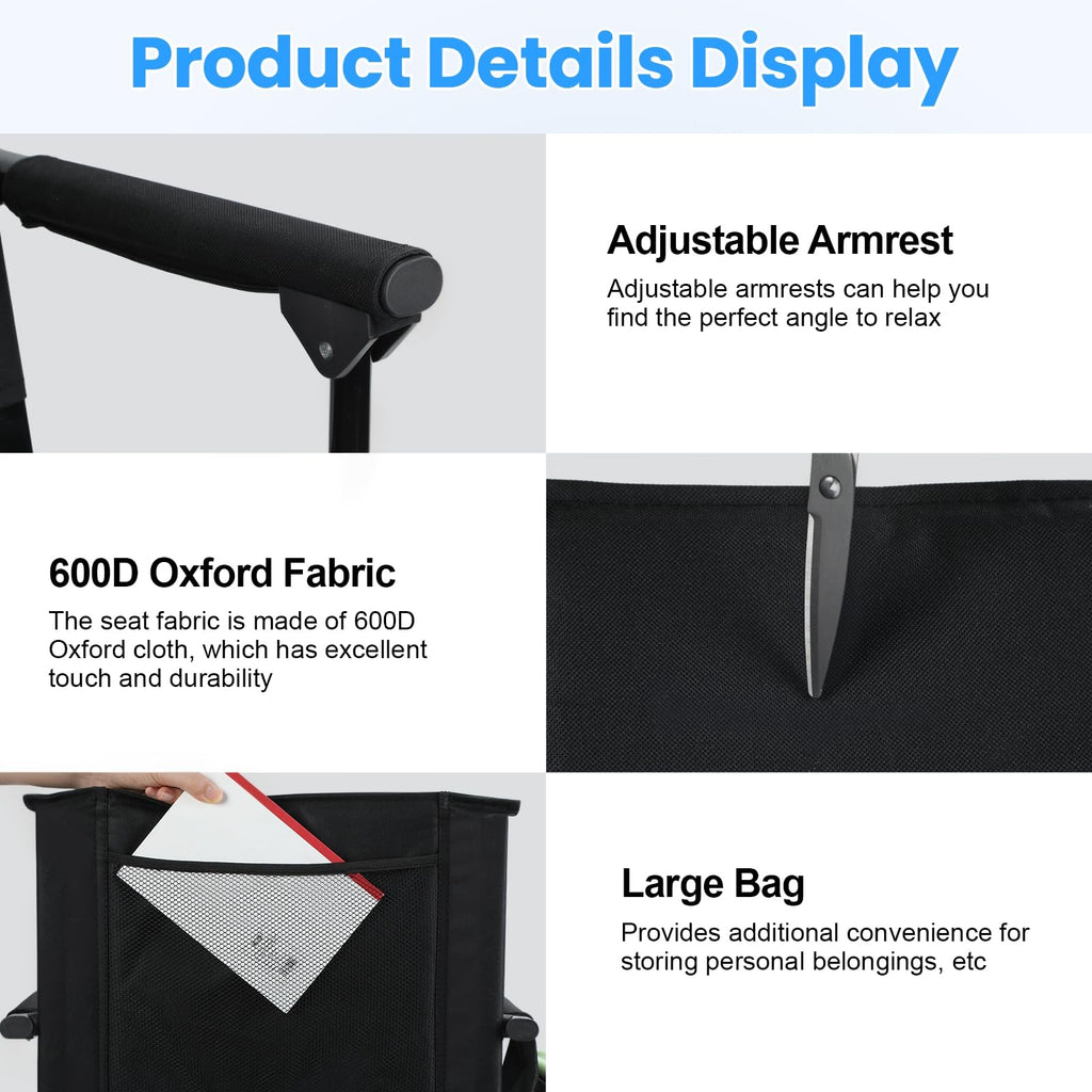 2-Pcs Folding Stadium Seat with Back Support & Cushion D314