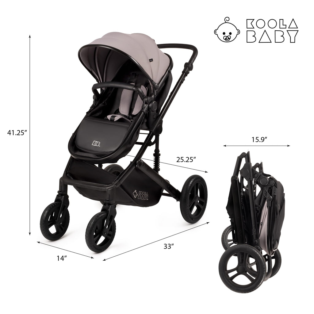 2-in-1 Foldable Baby Stroller with Extendable Canopy Q696770