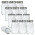 Wide Mouth Mason Jars 32 oz 12Pcs with Airtight Lids O12079