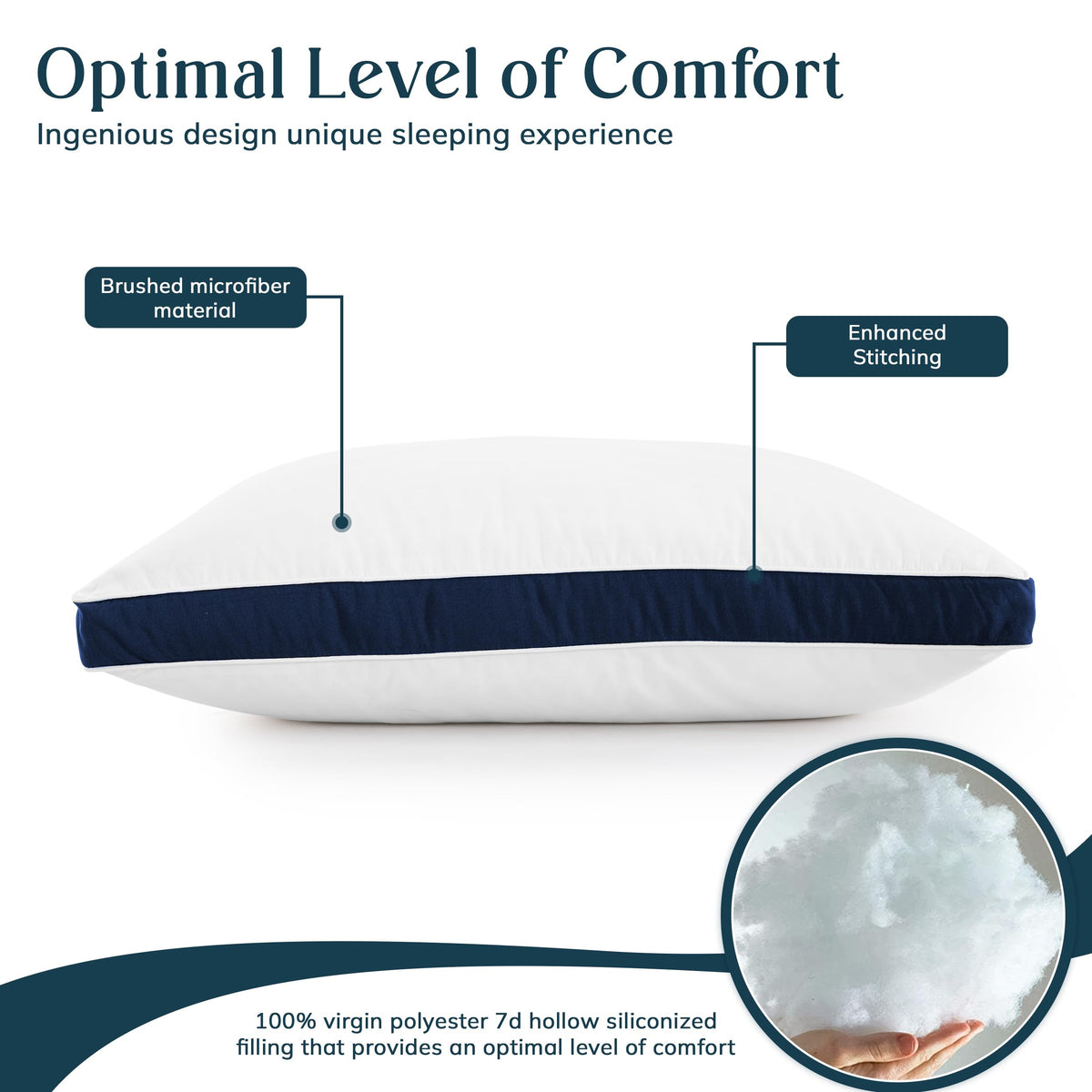King 2 Pack Down Alternative Gusseted Pillows G674