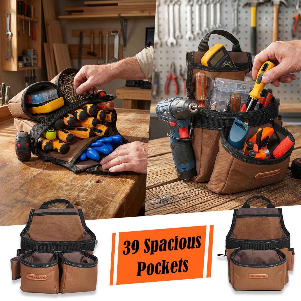 39-Pocket Heavy-Duty Tool Belt With Suspenders Z7912