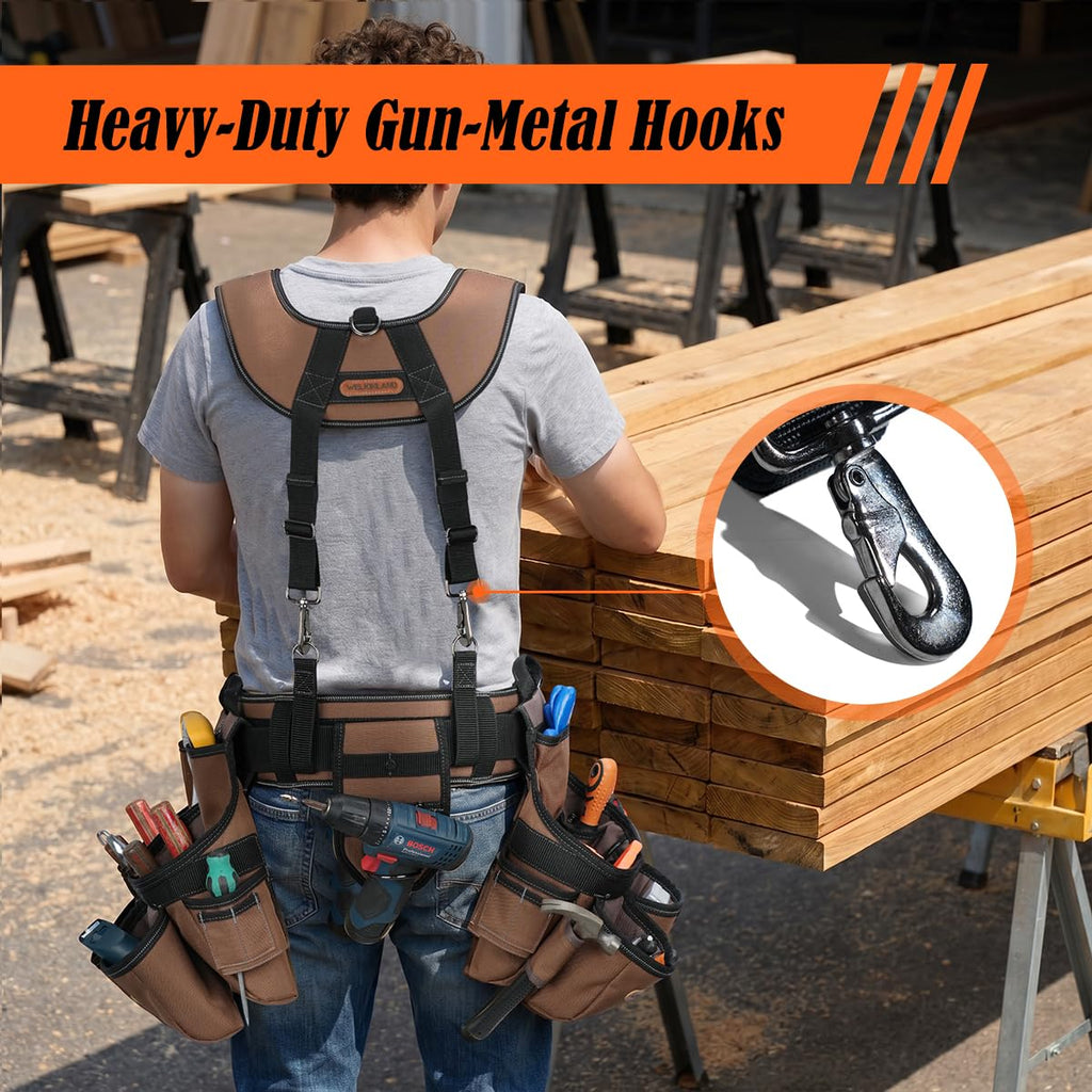 39-Pocket Heavy-Duty Tool Belt With Suspenders Z7912