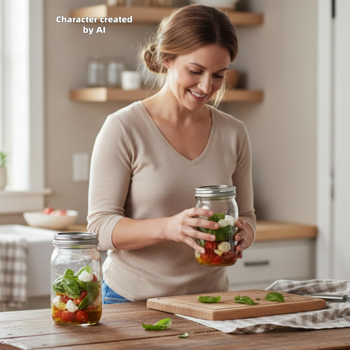 Wide Mouth Mason Jars 32 oz 12Pcs with Airtight Lids O12079
