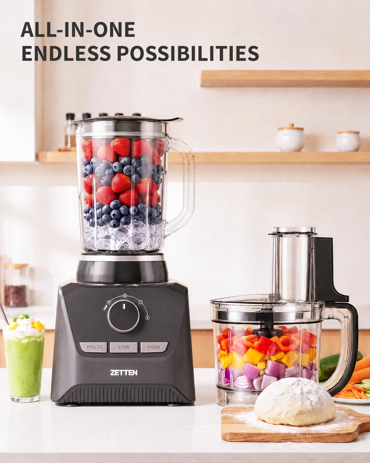 900W Black Food Processor & Blender Combo F829627