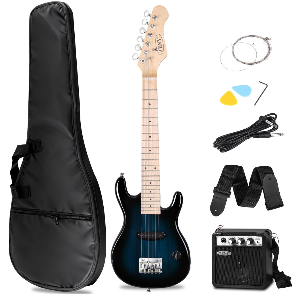 30 inch Kids Electric Guitar with 5w Amp, Gig Bag, Strap, Cable, Strings and Picks, Blue U7712