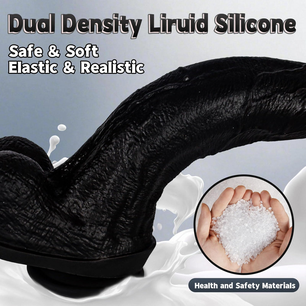 Black Realistic Silicone Dildo with Suction Cup T2831