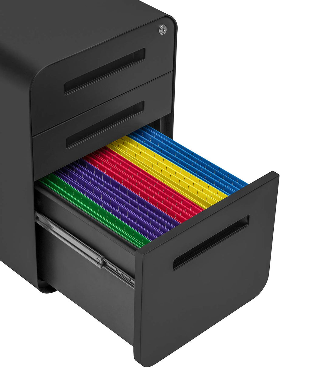 3 Drawer Black Metal File Cabinet with Lock E8316