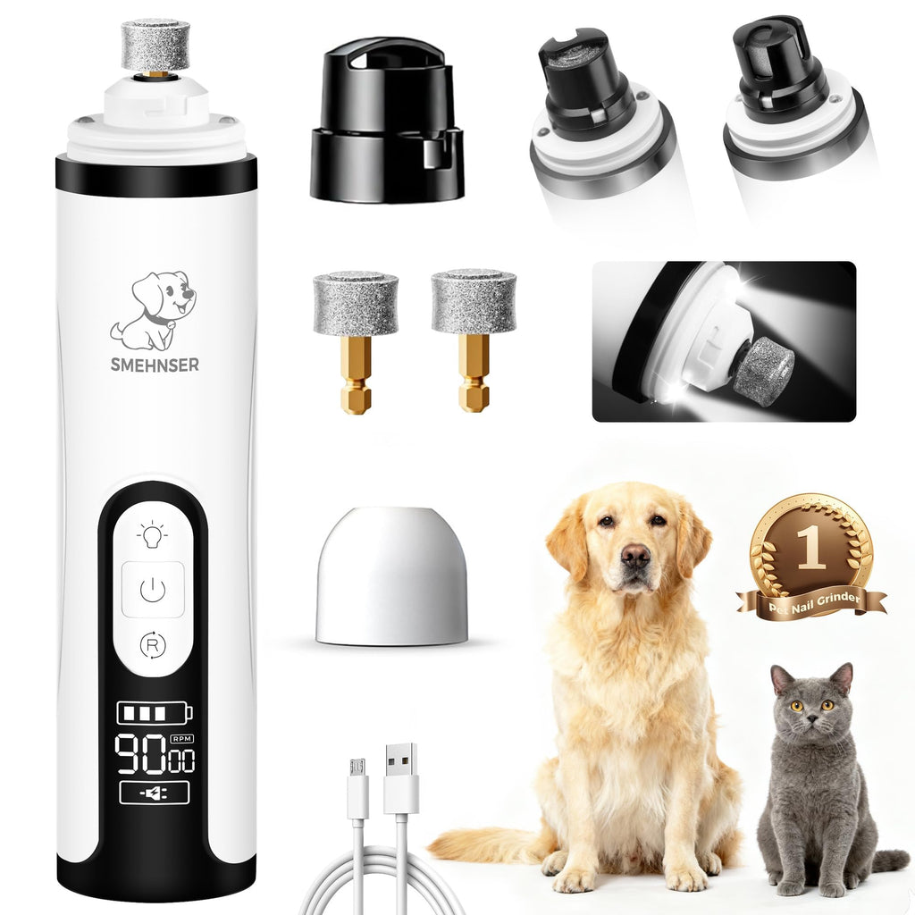 Silent Cordless Dog Nail Grinder with 3 Adjustable Speeds R358029