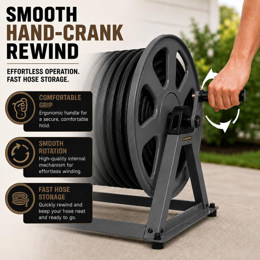 200ft Heavy Duty Metal Floor and Wall Mounted Hose Reel K81301