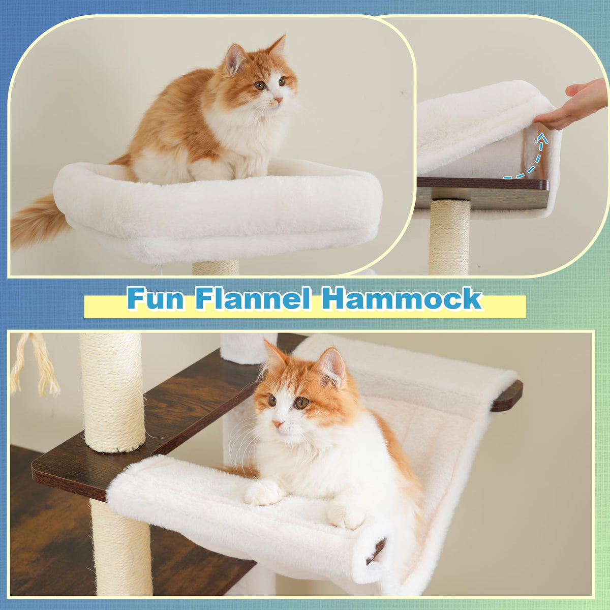 Wooden Cat Tree with Large Platforms D9800