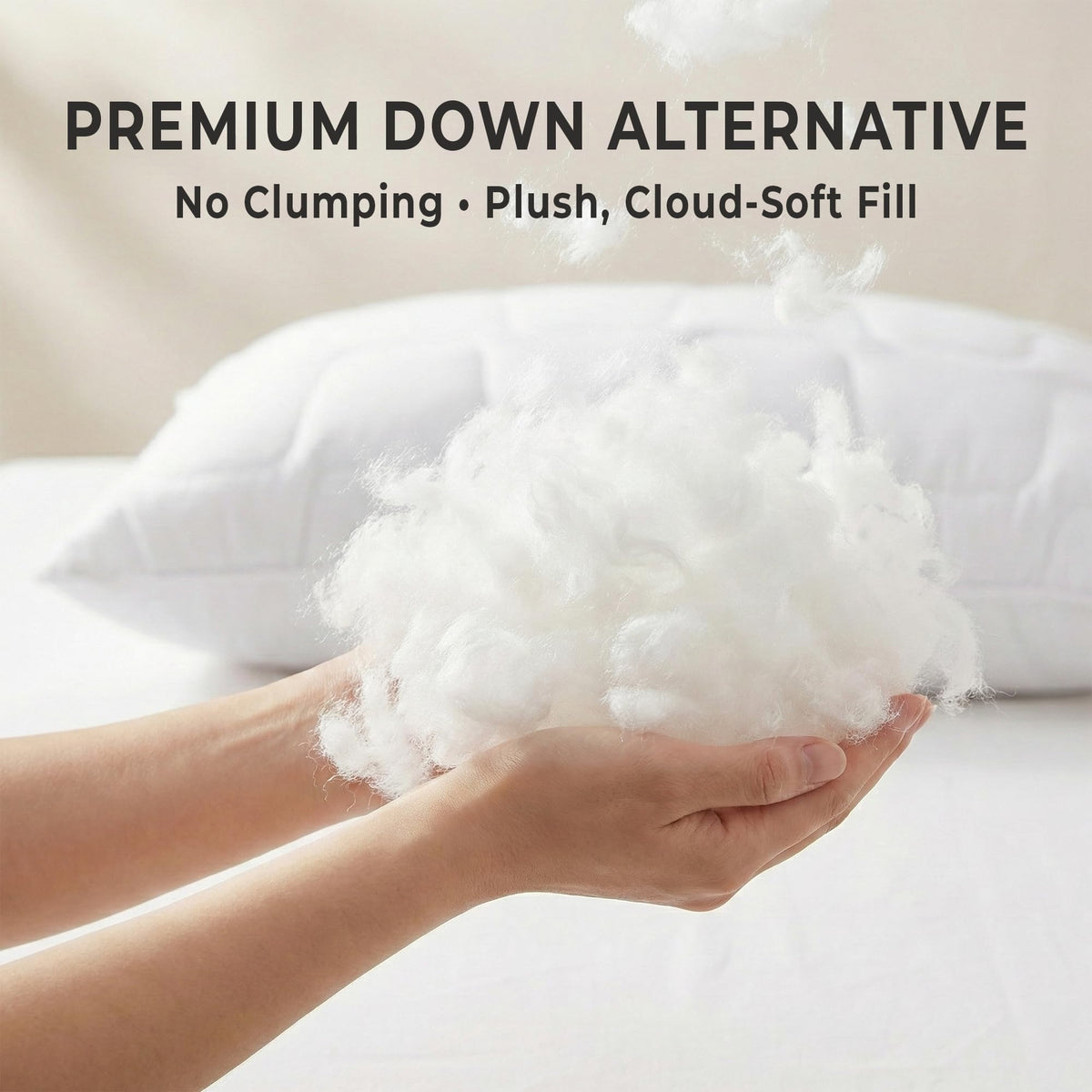 King Size White Cooling Down Alternative Pillows Set of 2 C80674