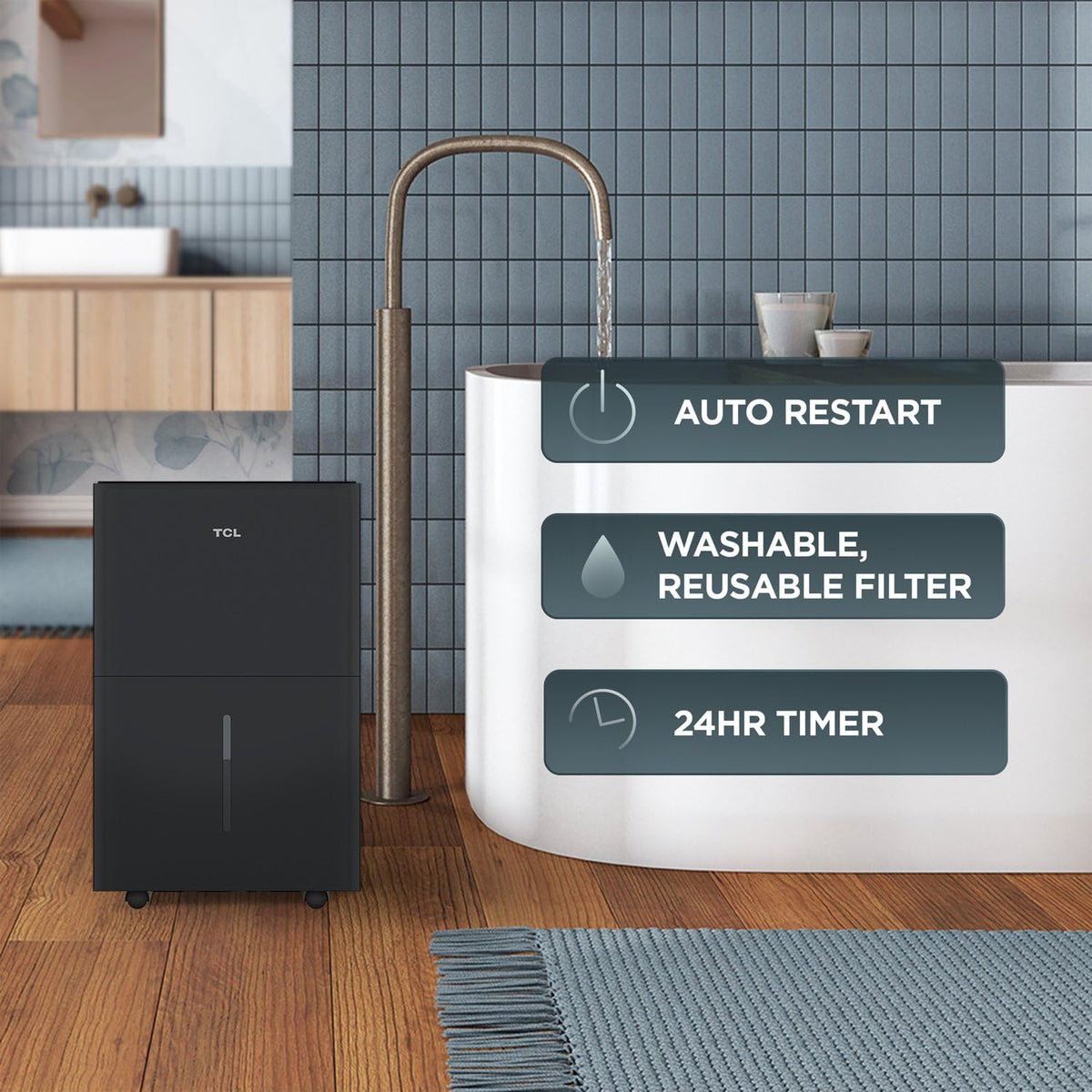 50-Pint Portable Smart Dehumidifier with Pump D373353