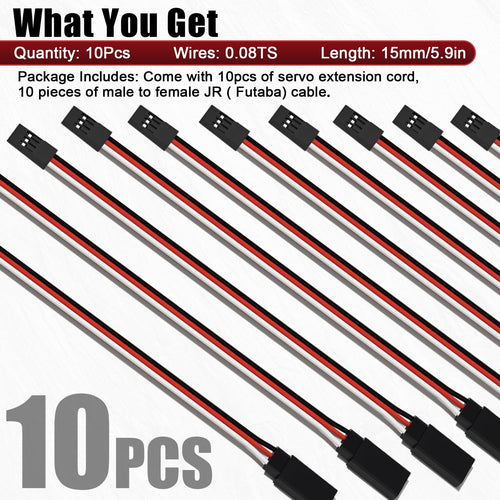 150mm 3 Pin Servo Extension Cable Y Connector 10-Pack N8003