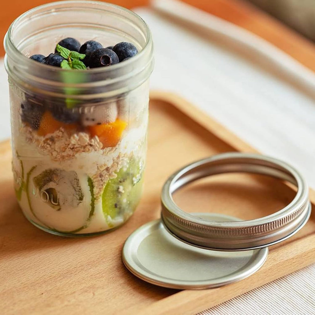 16 oz Wide Mouth Glass Mason Jars with Lids, 6 Pack G215