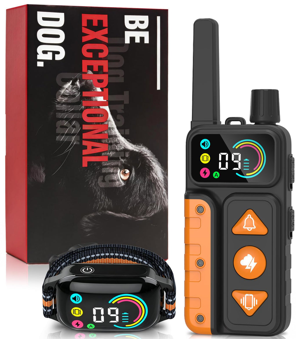 2-in-1 Dog Bark Collar & Shock Collar, IPX7 Waterproof E Collars with AI Anti-Bark/Beep/Vibration/Shock/no Shock for Small Medium Large Dog(5-120Lbs), Dog Training Collar with 3300FT Remote W517