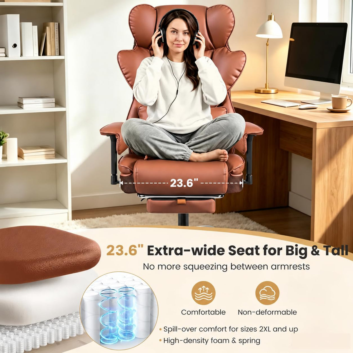 Big and Tall Office Chair 500 lbs PU Leather T231176
