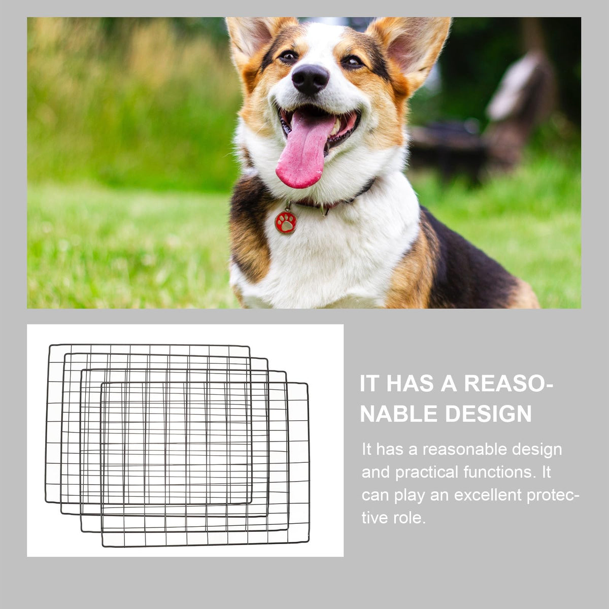 4pcs Flexible Iron Mesh Dog Fence Panels T67725