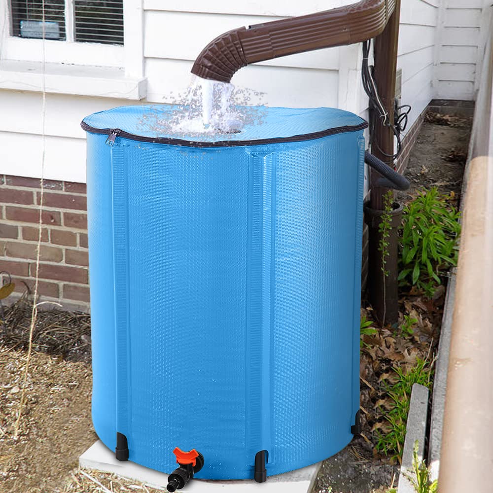 50 Gallon Blue Collapsible Rain Barrel D4964