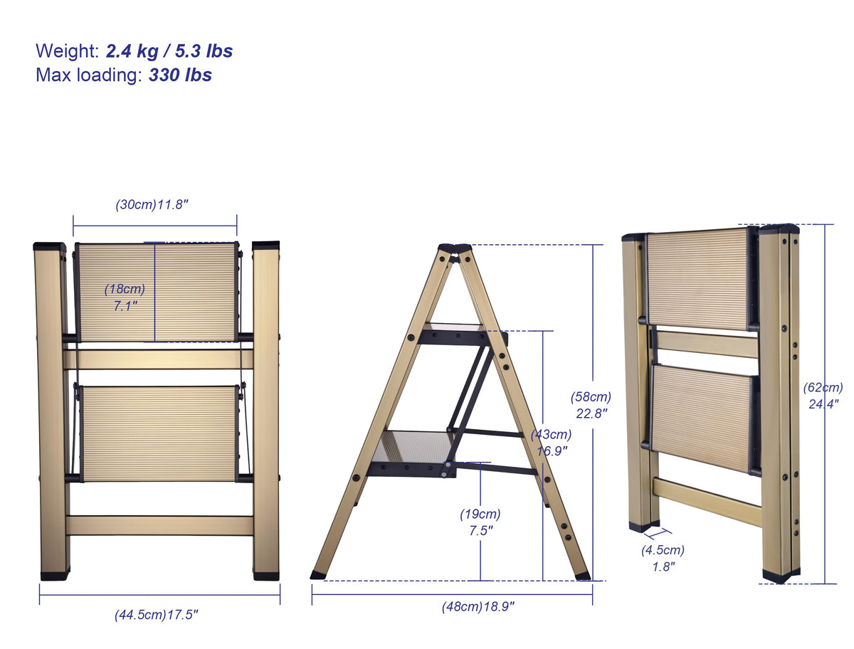 Foldable Aluminum Step Stool M8499