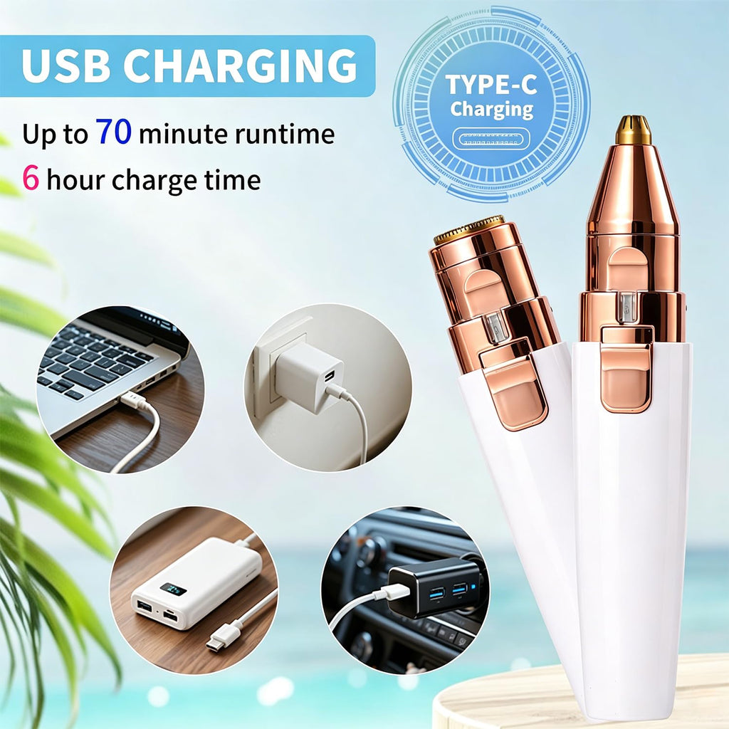2 in 1 Electric Facial Hair Removal with LED Light A76716