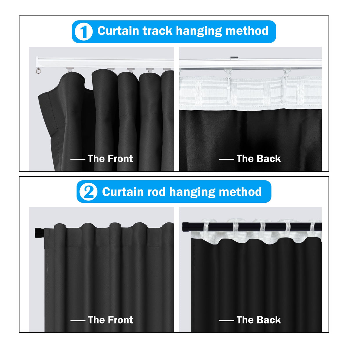 Blackout Thermal Insulated Room Divider Curtain Panel 8.3 ft x 7 ft F902