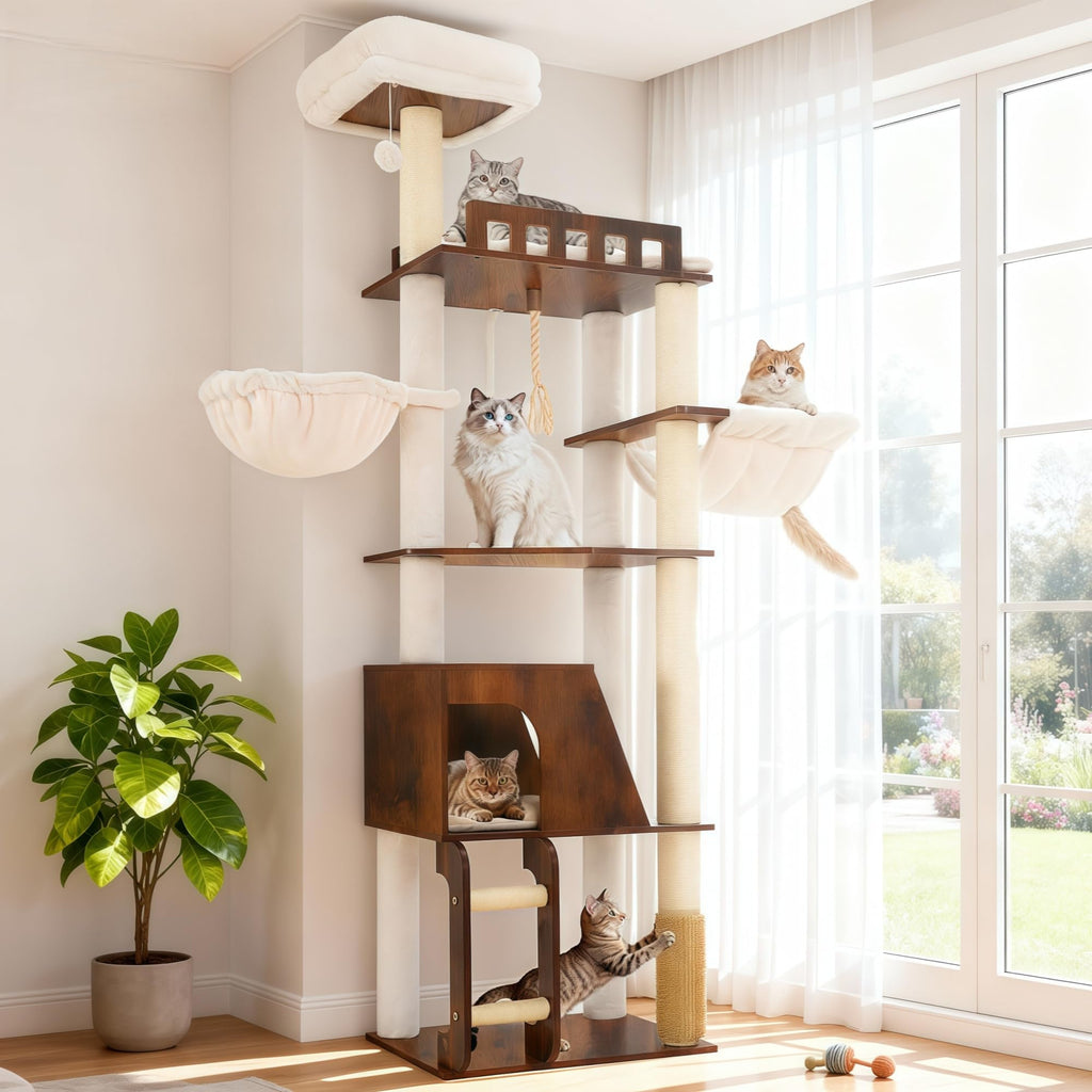 Wooden Cat Tree with Large Platforms D9800