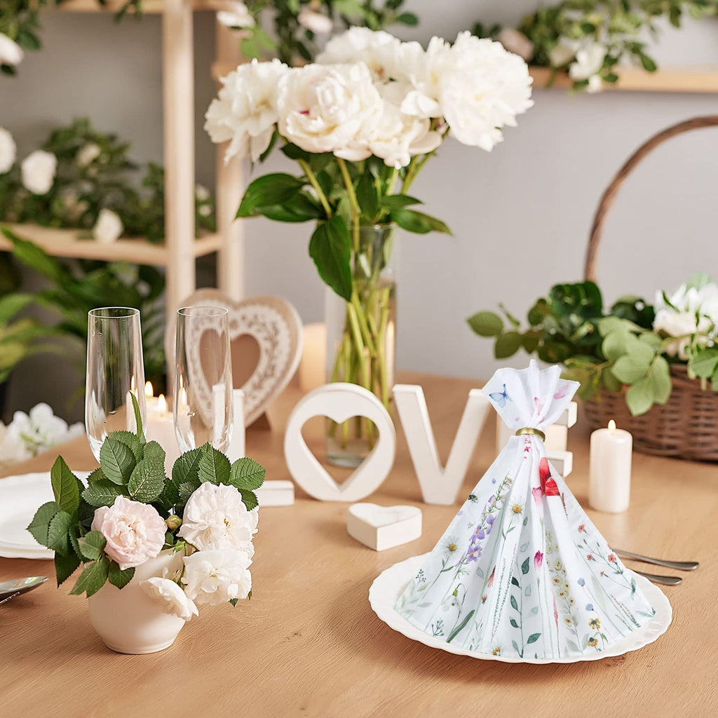 12 Pcs Flower Cloth Napkins X10807
