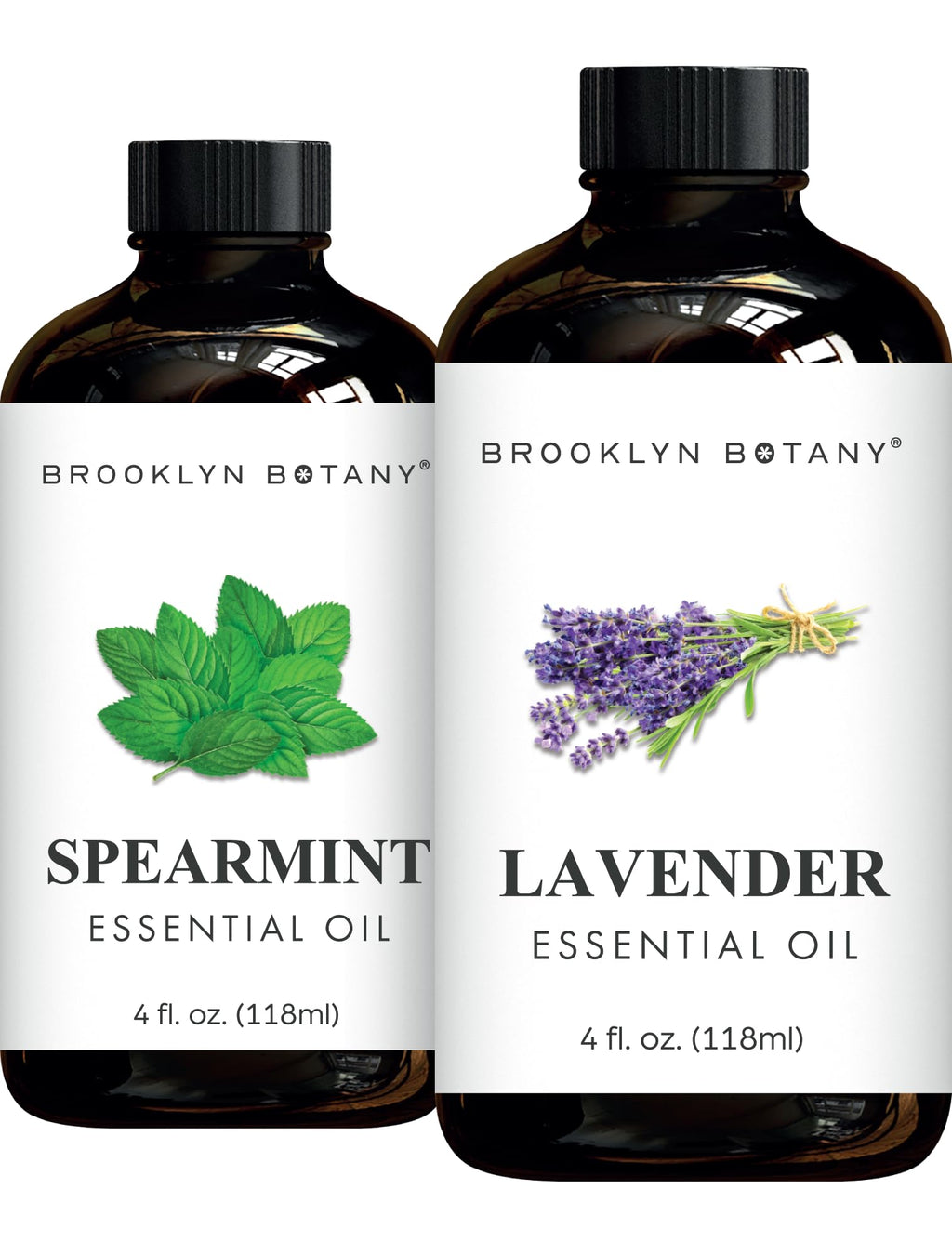 Spearmint & Lavender Essential Oils 4 Fl Oz Pack of 2 A7459