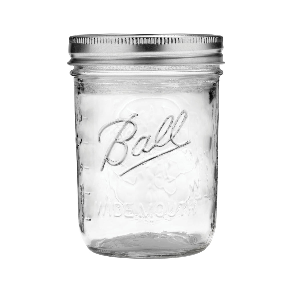 Glass Mason Jar with Lids and Bands, Wide Mouth, 16 OZ (24 Pack) O61941