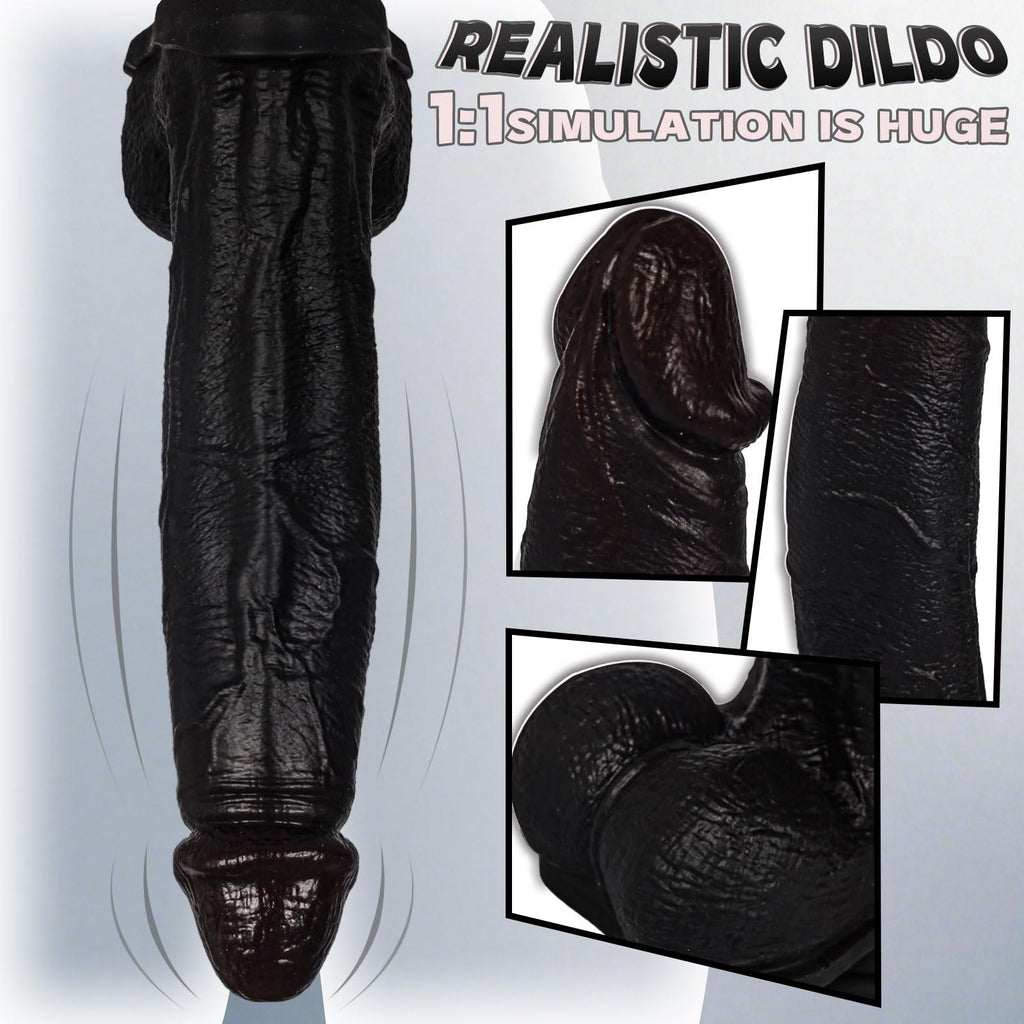 Black Realistic Silicone Dildo with Suction Cup T2831