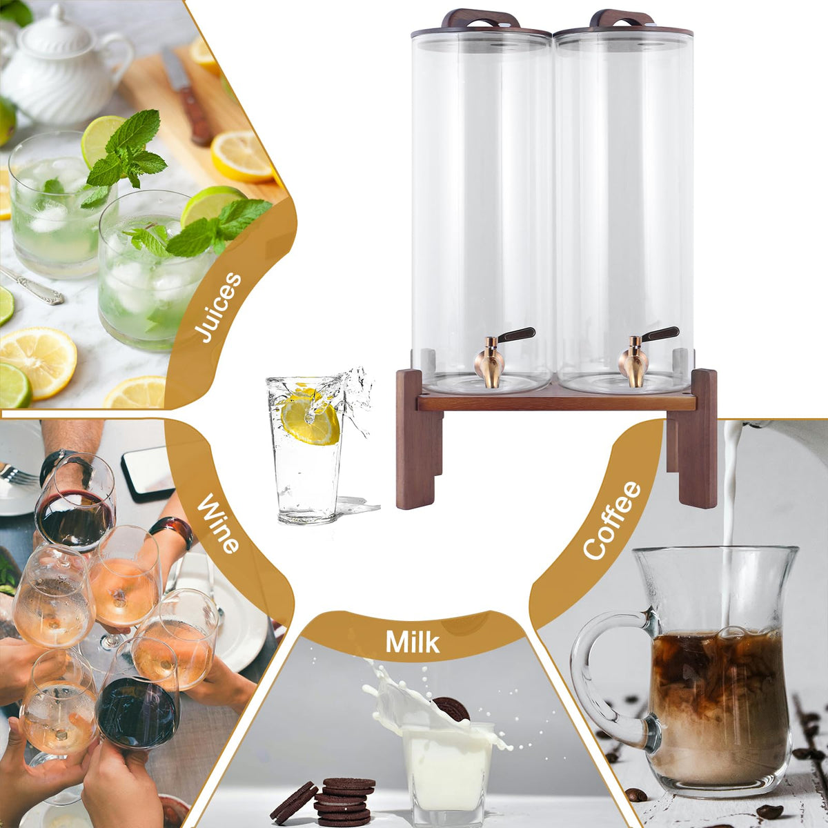 2.2 Gallon Glass Drink Dispenser with Stand L217