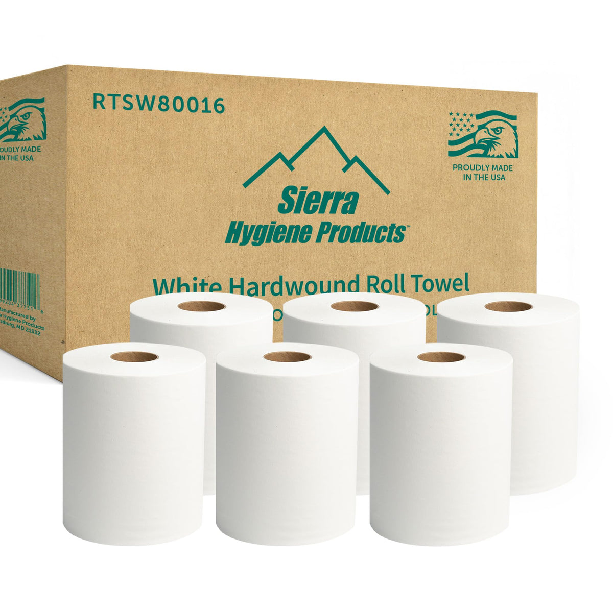 White 1-Ply Hardwound Paper Towels, 6 Rolls P480811