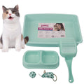 Small Cat Litter Box Starter Kit with Scoop, Bowls and Toys M450083