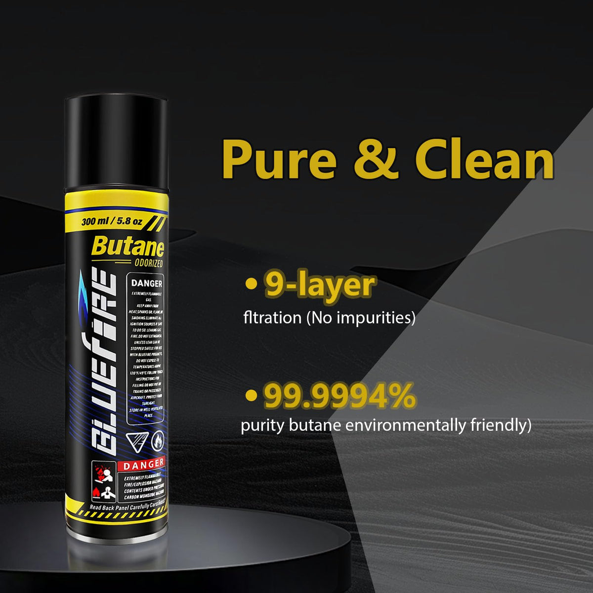 Pack of 2 Butane Fuel Refill 10.56 fl oz Canister with 5 Nozzle Adapters N557
