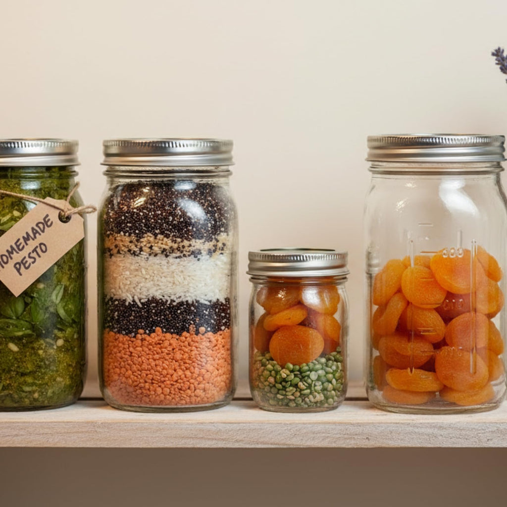 Wide Mouth Mason Jars 32 oz 12Pcs with Airtight Lids O12079