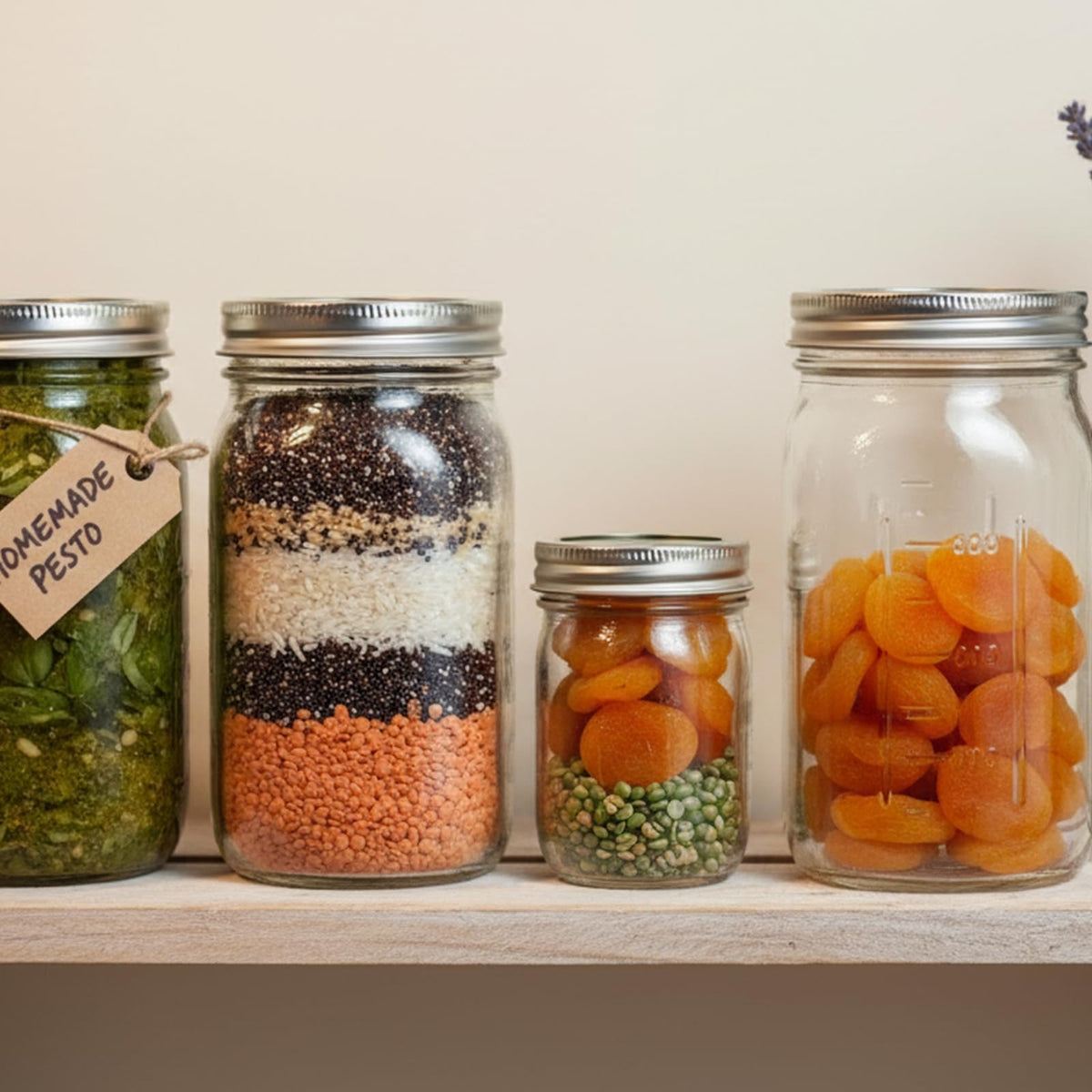 Wide Mouth Mason Jars 32 oz 12Pcs with Airtight Lids O12079