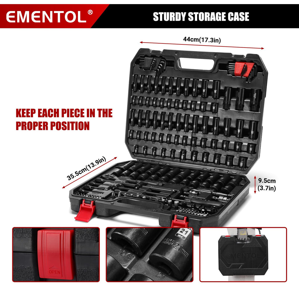 189-Piece Impact Socket Set, 1/4" & 3/8" Drive Metric and SAE D802