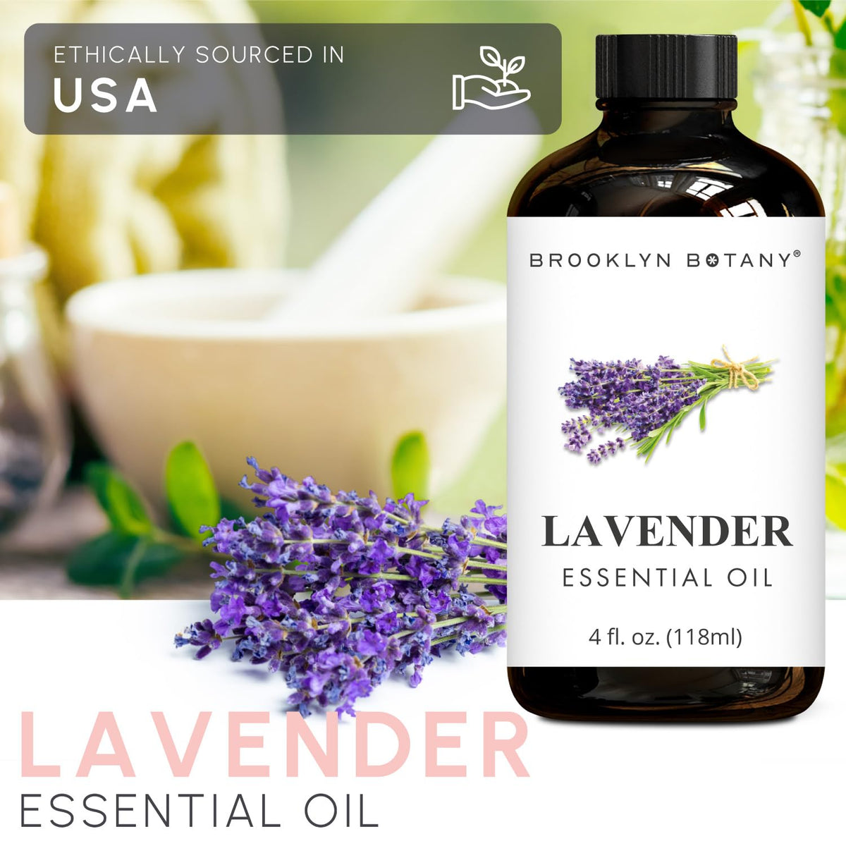 Spearmint & Lavender Essential Oils 4 Fl Oz Pack of 2 A7459