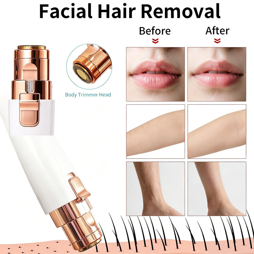 2 in 1 Electric Facial Hair Removal with LED Light A76716
