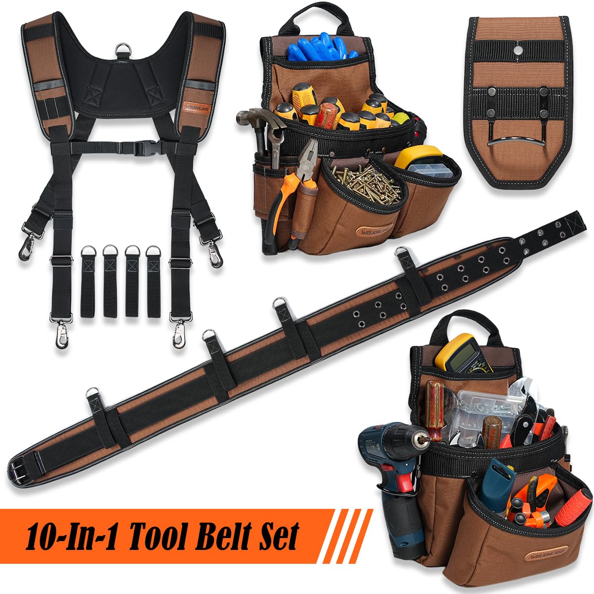 39-Pocket Heavy-Duty Tool Belt With Suspenders Z7912
